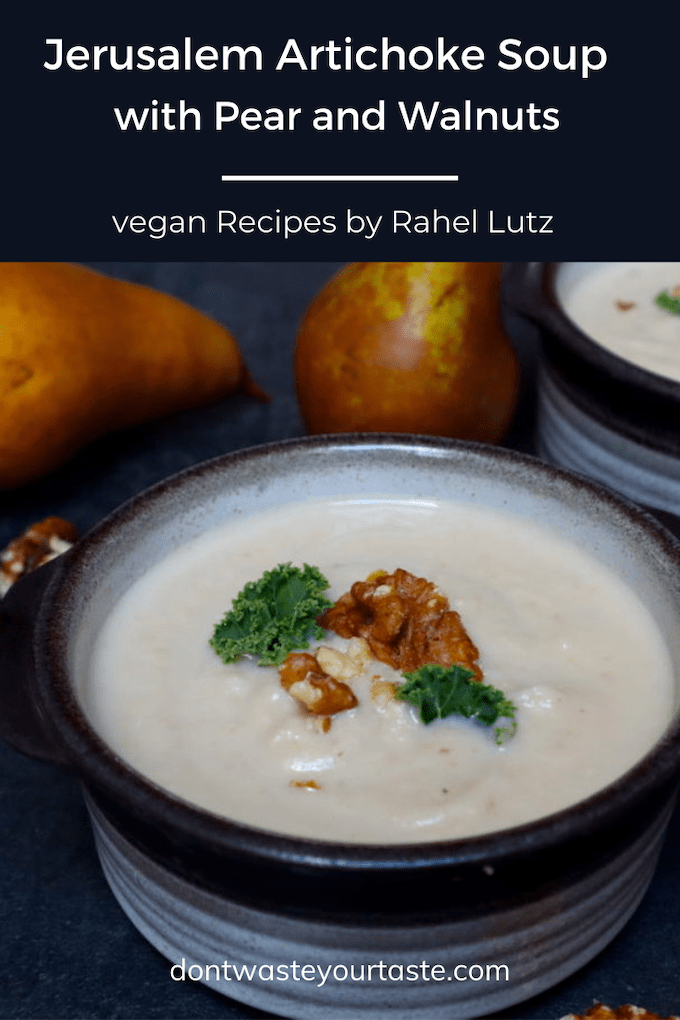 Jerusalem Artichoke Soup with Pears and Walnuts | Rahels vegan recipes