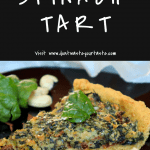 Vegan spinach tart recipe with sun-dried tomatoes and cashew cream sauce.