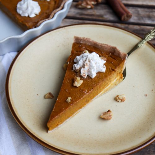 Kürbiskuchen vegan - Pumpkin Pie ohne Haushaltszucker