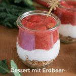 Veganes Dessert mit Erdbeer-Rhabarber Kompott zuckerfrei Pinterest