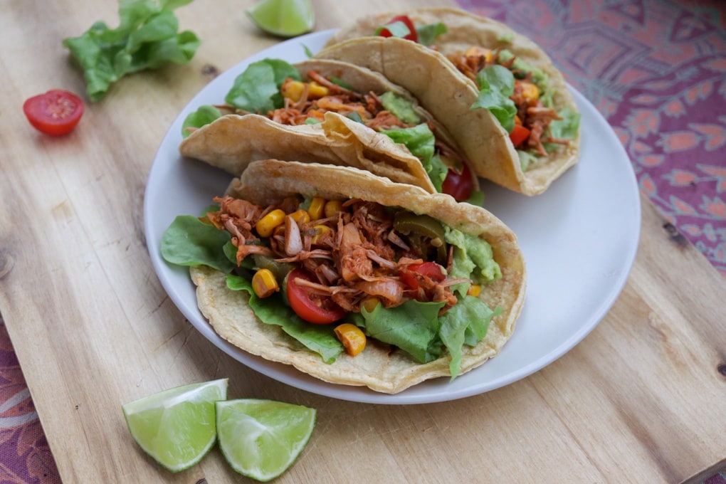 Vegane Tacos mit Jackfrucht - glutenfrei