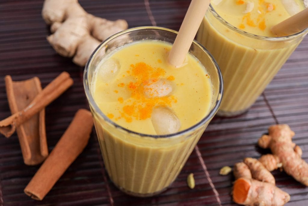 Iced Tumeric Latte sweetened with dates