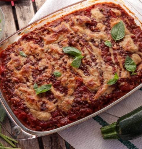 Vegane Lasagne mit Linsen