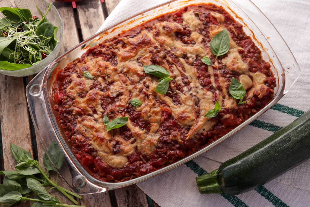 Vegane Lasagne mit Linsen und Zucchini | Don&amp;#39;t Waste Your Taste