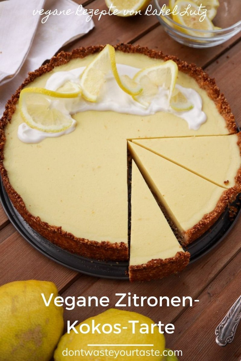 Vegane Zitronen-Kokos-Tarte | glutenfrei und ohne raffinierten Zucker