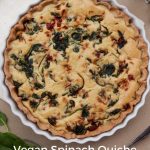 Vegan Spinach Quiche with sun-dried tomatoes