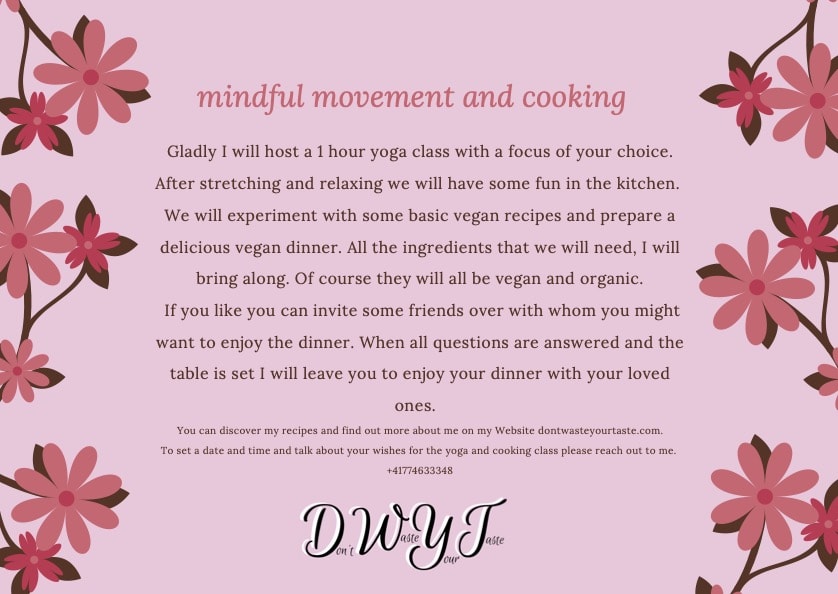 Yoga and vegan cooking course voucher by Rahel Lutz