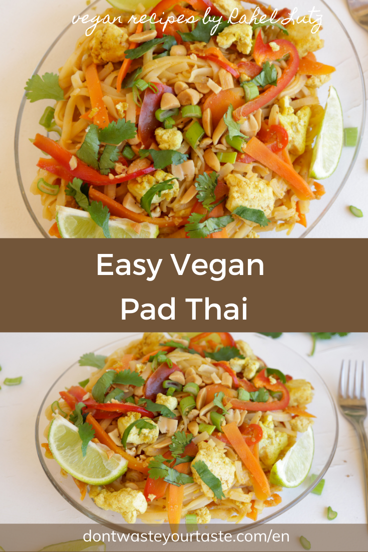 Easy Vegan Pad Thai with Tofu and simple ingredients