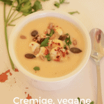 Cremige vegane Blumenkohlsuppe mit Shiro-Miso