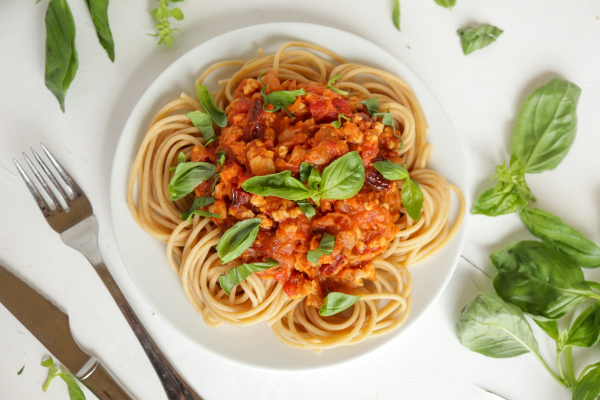 Vegetarian Spaghetti Bolognese with TVP | Don&amp;#39;t Waste Your Taste