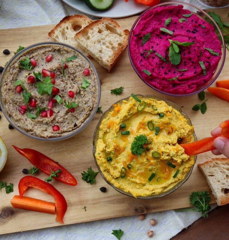 Hummus 3 varianten vegan