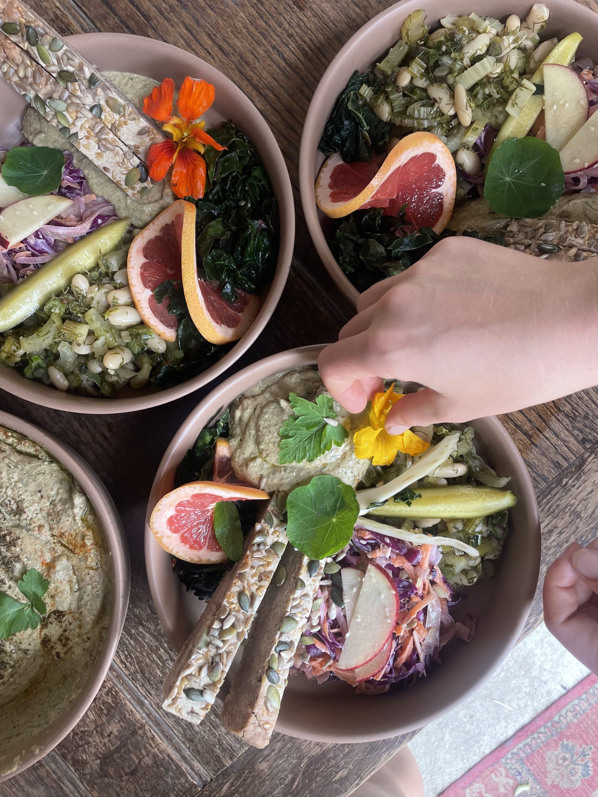 Gesunde ayurvedische vegane Dinner oder Lunch Bowls