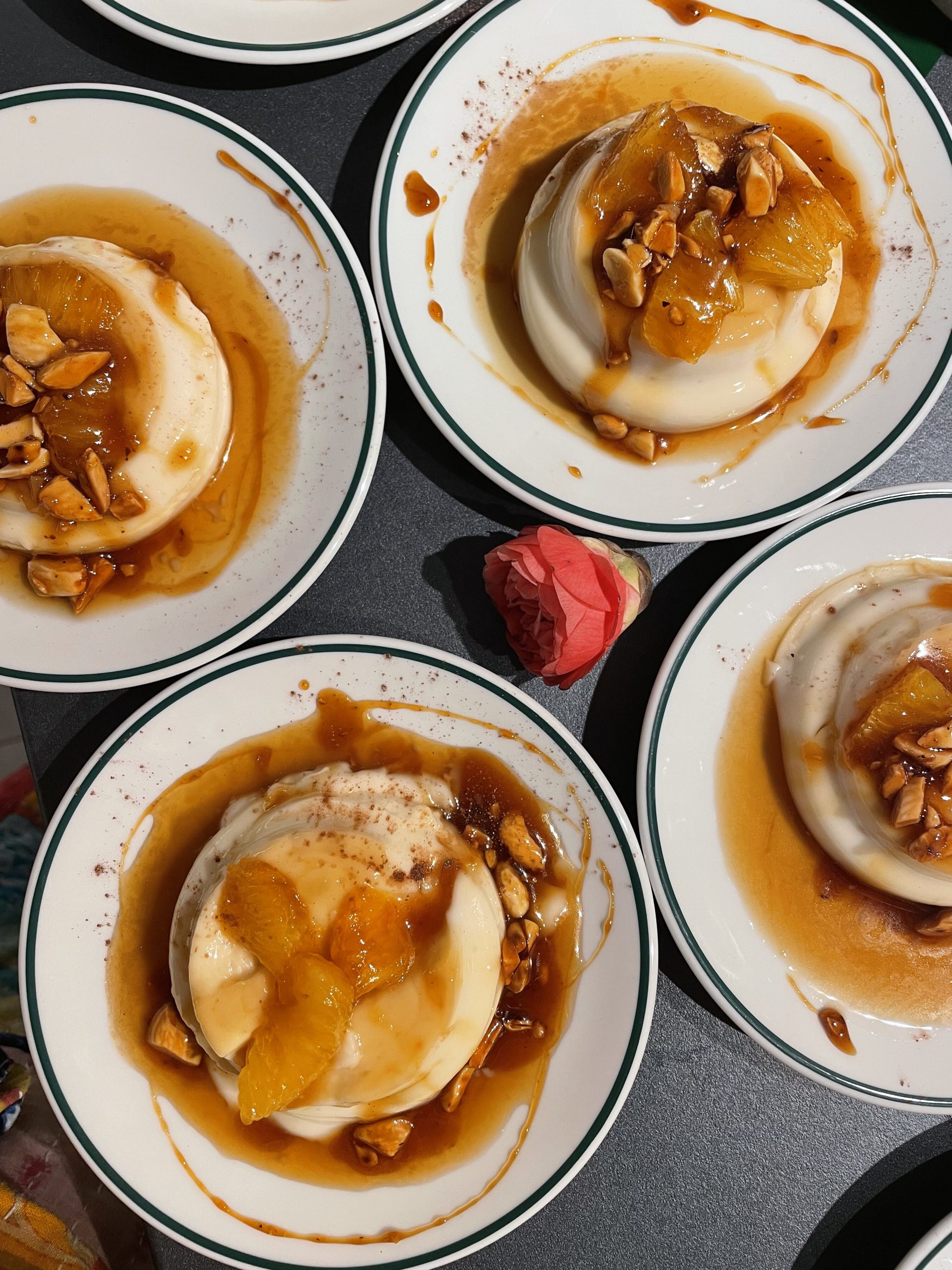 Vegan Panna Cotta Orangen Flan Catering Dessert